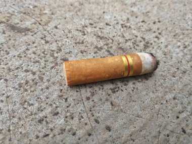 cigarette butt with cigar on a background