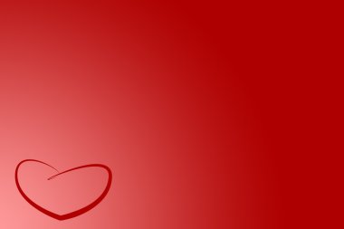 kırmızı arkaplanda bir kalp