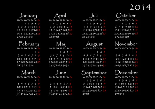 Календарь 2014 — стоковое фото
