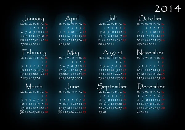 Calendar 2014 — Stock Photo, Image