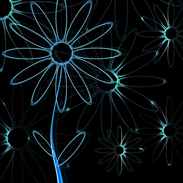 抽象的黑暗背景与鲜花。矢量 — 图库矢量图片