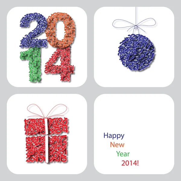 Vector Feliz Año Nuevo 2014 tarjeta de decoración 6 — Archivo Imágenes Vectoriales