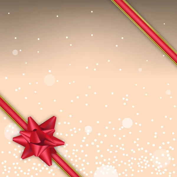 圣诞背景与火花和红色蝴蝶结 — 图库矢量图片