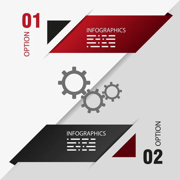 Desain template dari dua pilihan. grafik info - Stok Vektor