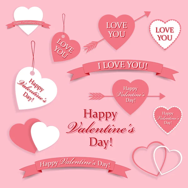Set of symbols for Valentine's Day — Stock Vector