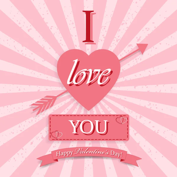 Vintage card for Valentine's Day — Stock Vector
