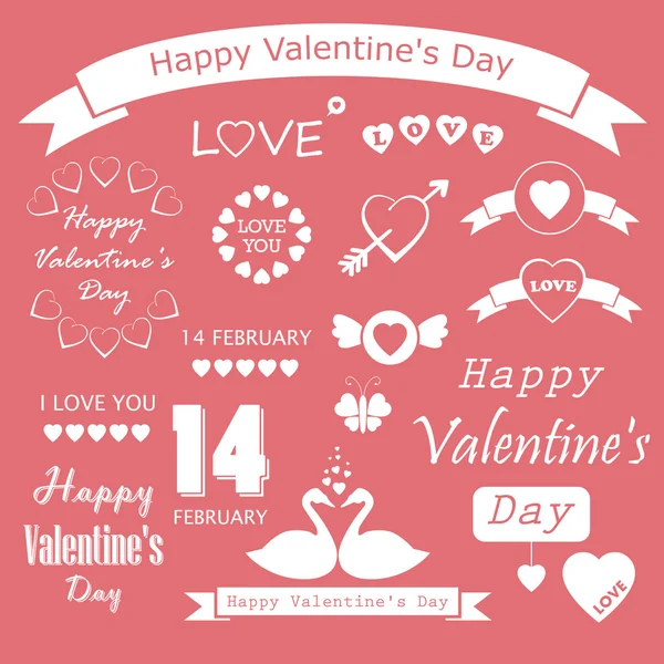 Set romantico per San Valentino — Vettoriale Stock