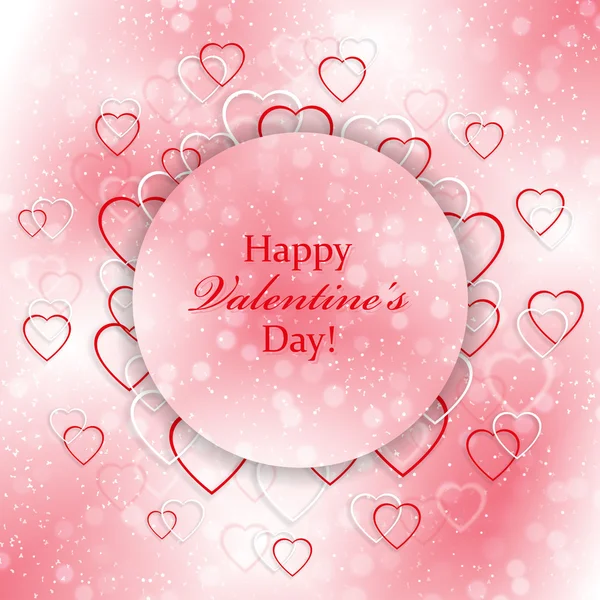 Romantic background for Valentine's Day with hearts — Stock Vector