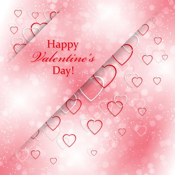 Romantic background for Valentine's Day with hearts — Stock Vector