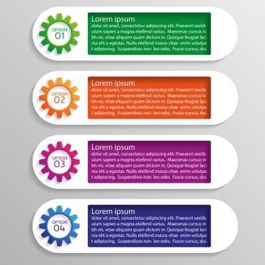 renkli vites ile infographics dört seçenek