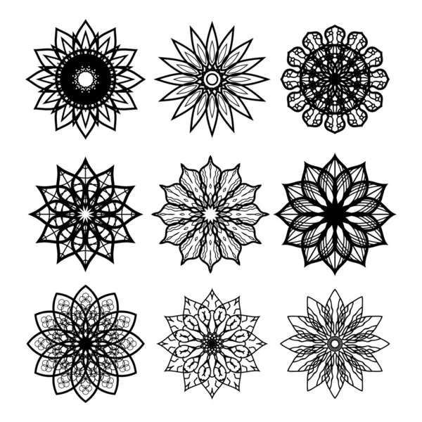 Vector collection of unusual flowers — Stock Vector