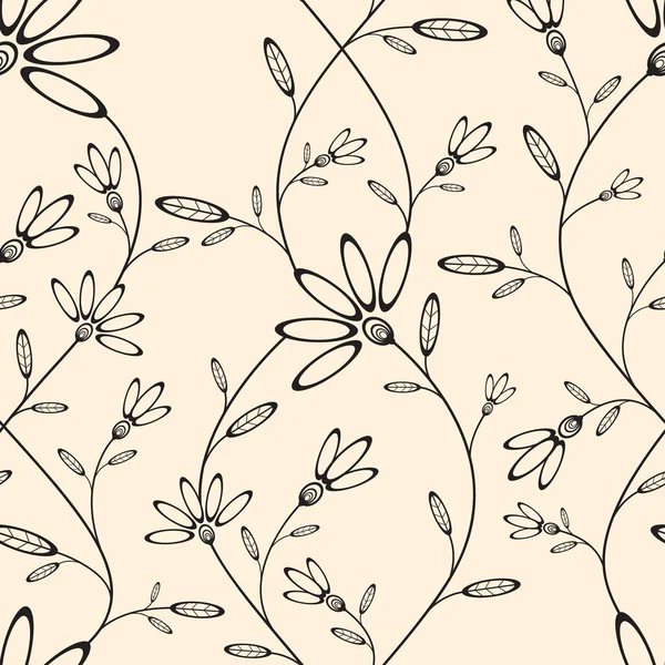 Fondo de pantalla sin costuras abstracto con patrón floral — Vector de stock