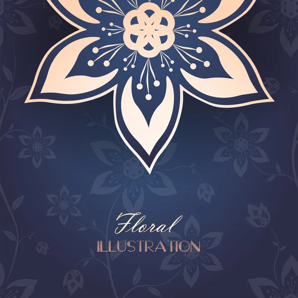Tarjeta de felicitación abstracta con patrón floral — Vector de stock