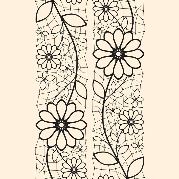 Cinta sin costura abstracta con patrón floral — Vector de stock