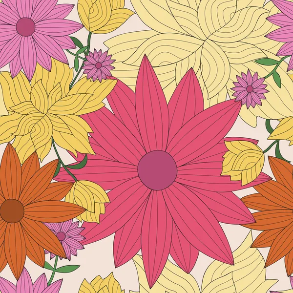 Papel de parede sem costura abstrato com padrão floral —  Vetores de Stock