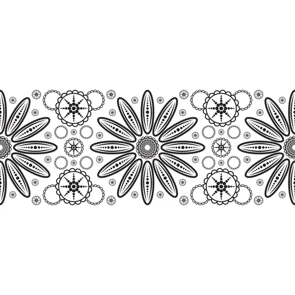 Безшовная лента с абстрактным цветком — стоковый вектор