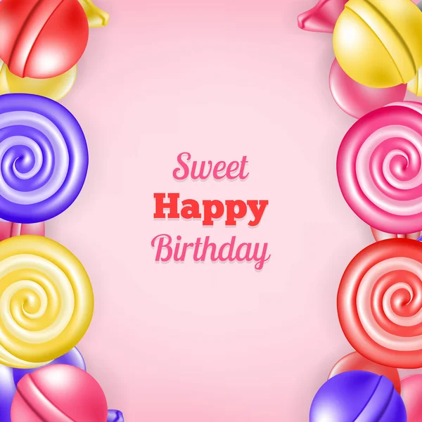 Sweet background happy birthday — Stock Vector