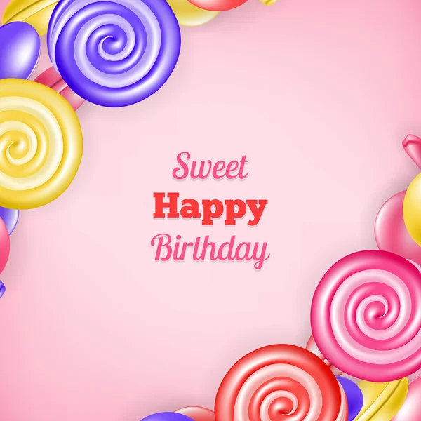 Sweet background happy birthday — Stock Vector