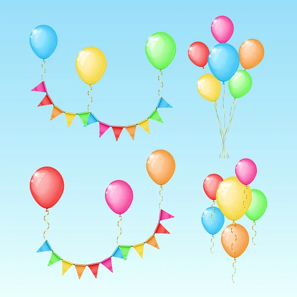 Набор цветовых элементов на день рождения — стоковый вектор