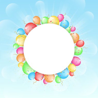 güneşli arka plan renk balonlar ve metin için yer ile