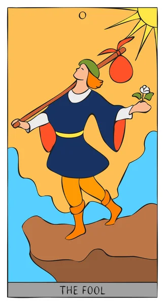 Tarot Kártya Bolondjának Képe Tervezése Kép Tarot Kártya Bolond Vektorillusztráció — Stock Vector