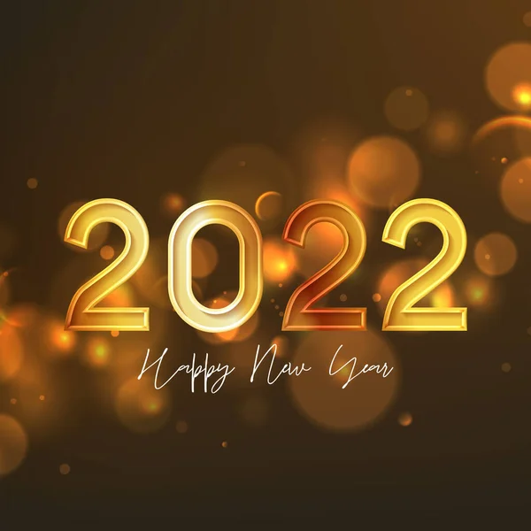 2022 받으세요 Vector Illustration New Year Golden Number Effect Bokeh — 스톡 벡터