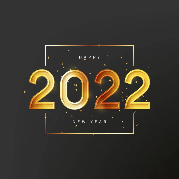 2022 Happy New Year Holiday Card Vector Illustration New Year — Stock Vector