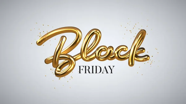 Modelo Banner Black Friday Sale Letras Realistas Black Friday Lettering — Vetor de Stock