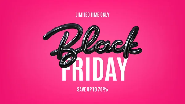 Modelo Banner Black Friday Sale Letras Realistas Black Friday Lettering — Vetor de Stock