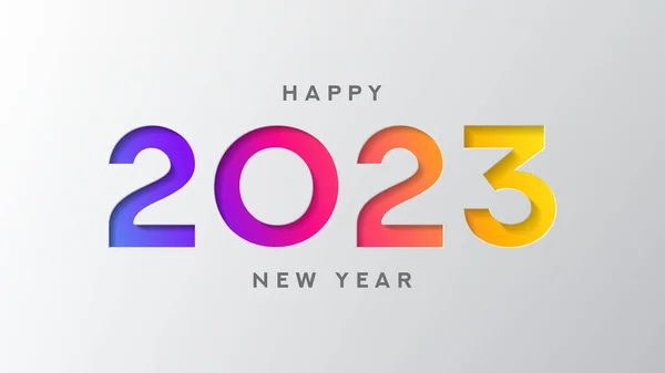 2023 Boldog Évet Banner Vektor Illusztráció Színes Számok 2023 Trendi — Stock Vector