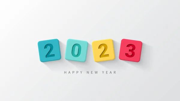 2023 Feliz Año Nuevo Banner Vista Superior Del Color 2023 — Vector de stock