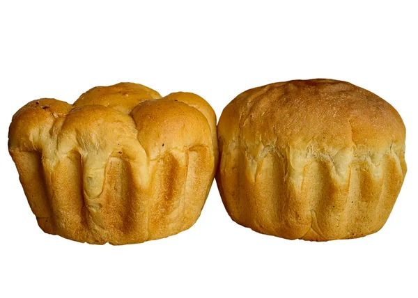 Свежий хлеб изолирован на белом . — стоковое фото