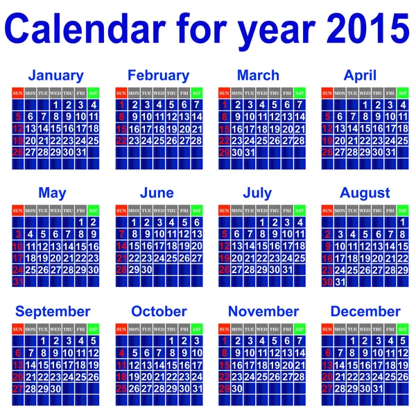 Kalendarz na rok 2015. — Wektor stockowy