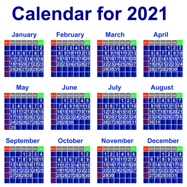 2021 Yıllık Takvim.