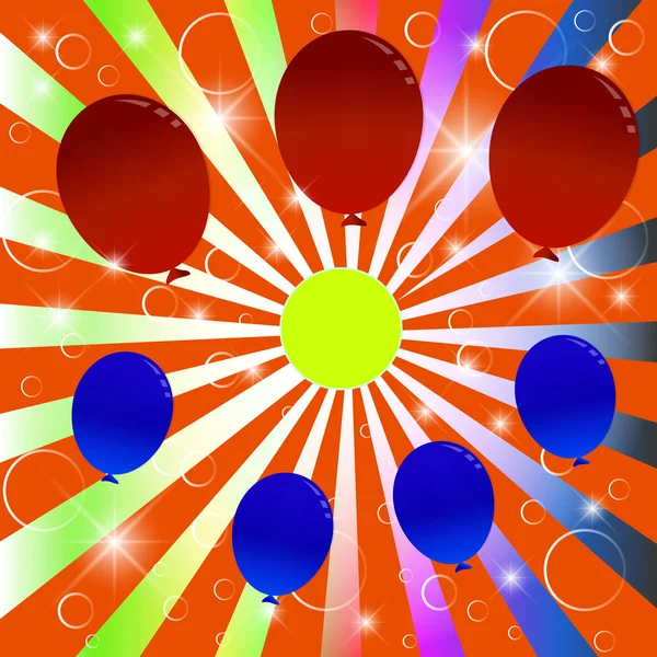 Fondo festivo con globos. — Vector de stock