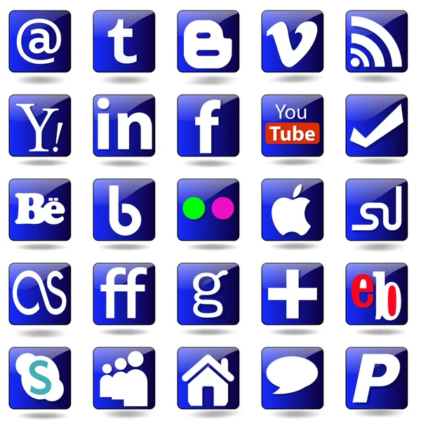 Social media Set icons. — Stock Vector