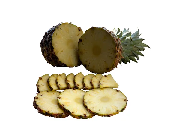 Fresh slice pineapple on white background. — Stock Photo, Image