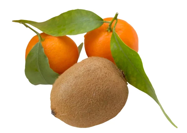 Zralé mandarinky a kiwi. — Stock fotografie