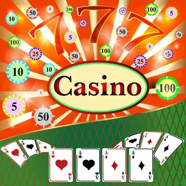 Gambling background with casino elements. — Stock Vector