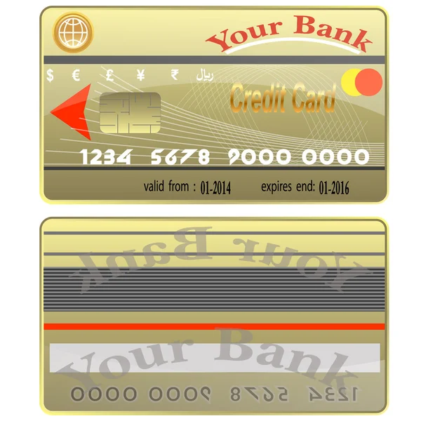 Carte di credito . — Vettoriale Stock