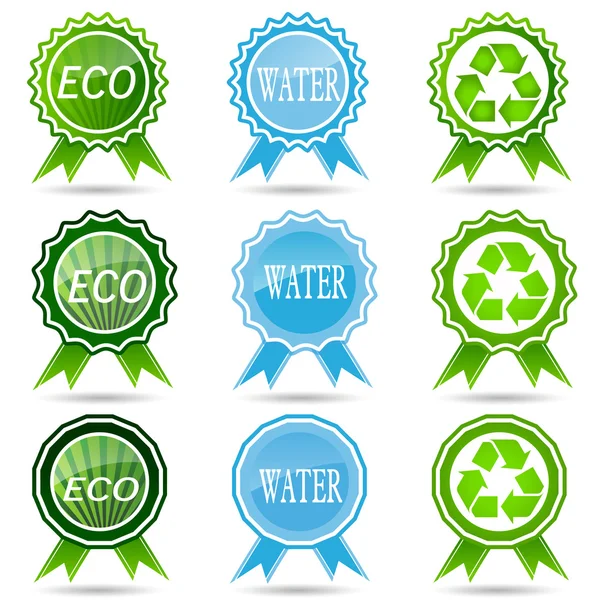 Eco labels with  design. — Stock Vector