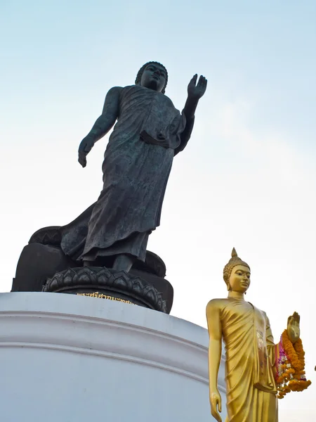 Big Buddha and Gold Buddha at Phutthamonthon in Thailand — Stock Photo, Image