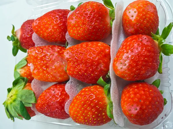 Erdbeere in der Verpackung — Stockfoto