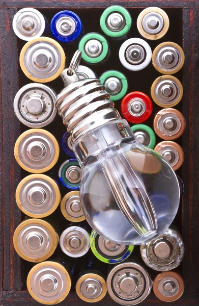 Lámpara de flujo y baterías de fondo — Foto de Stock