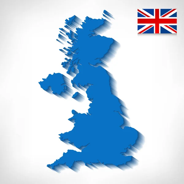 United Kingdom Map Gray Background Illustration — Vettoriale Stock