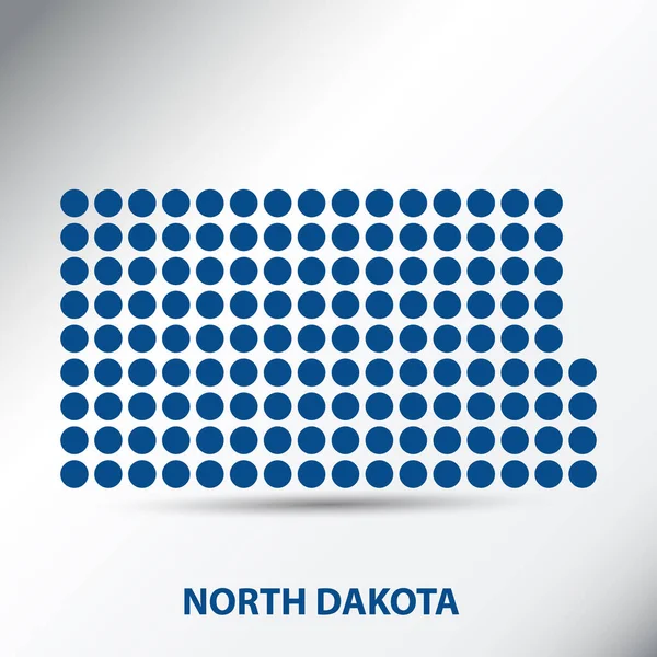 North Dakota State Abstract Dotted Map Vector Illustration — Vetor de Stock