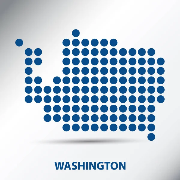 Washington Eyaleti Noktalı Haritası Vektör Illüstrasyonu — Stok Vektör