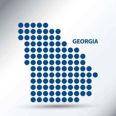 Georgia State Abstract Dotted Map. Vector illustration.