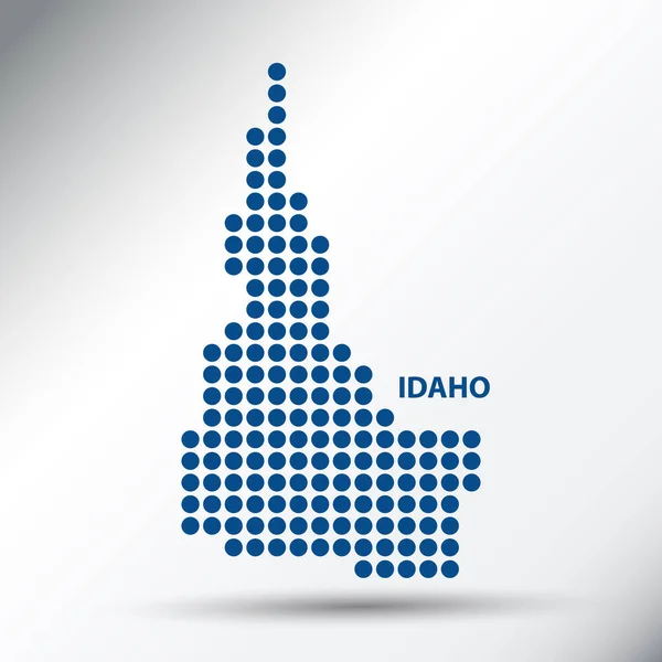 Idaho State Abstract Dotted Map Inglés Ilustración Vectorial — Archivo Imágenes Vectoriales