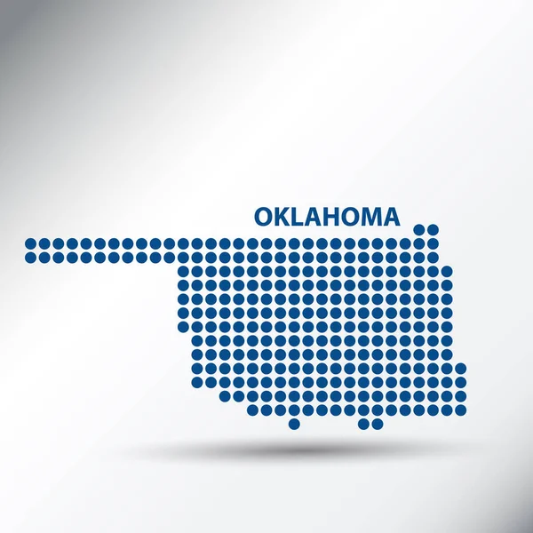Oklahoma State Abstract Dotted Map Vector Illustration — ストックベクタ